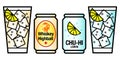 Liquor highball, shochu high, sour vector design illustration icon color